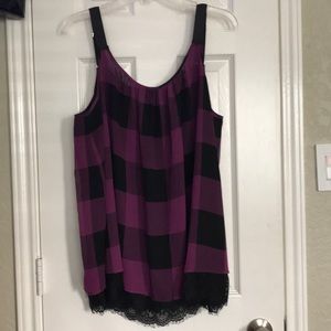 Summer tank with lace trimmed liner